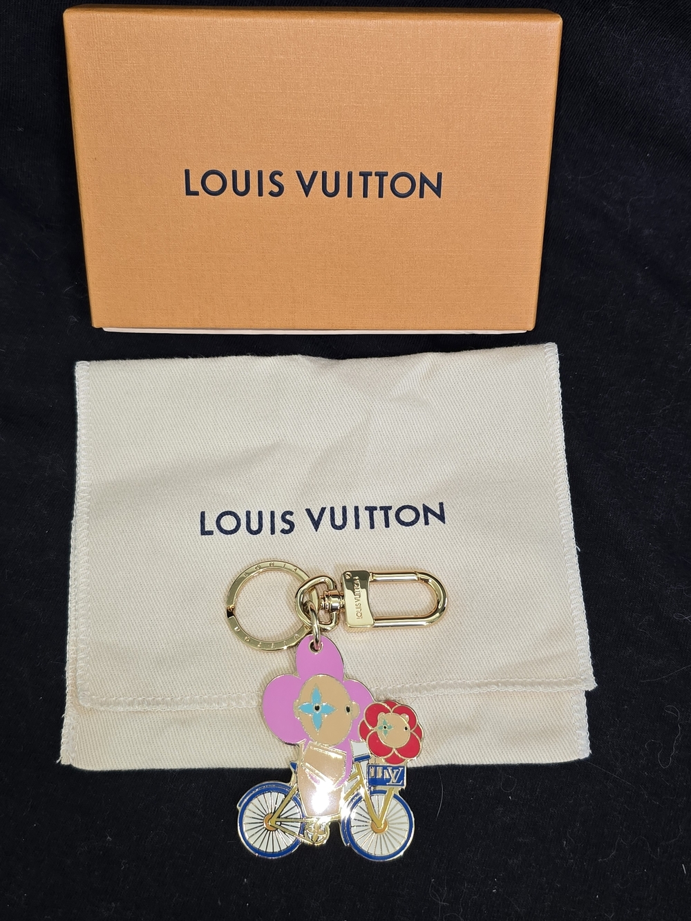 Louis Vuitton Pink, Vivian Red & Blue Flower Bicycle Keyring